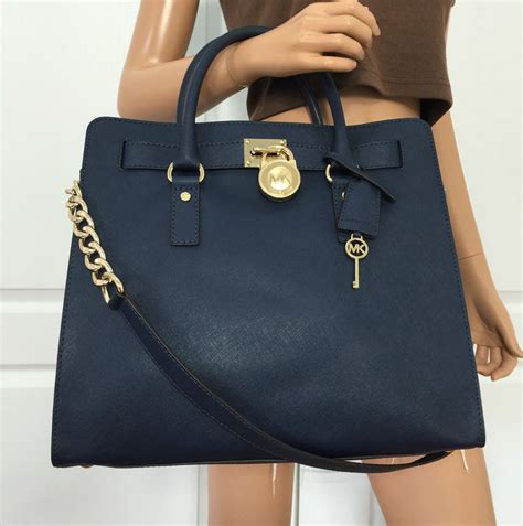 michael kors hamilton tote navy|Michael Kors nouveau Hamilton bag.